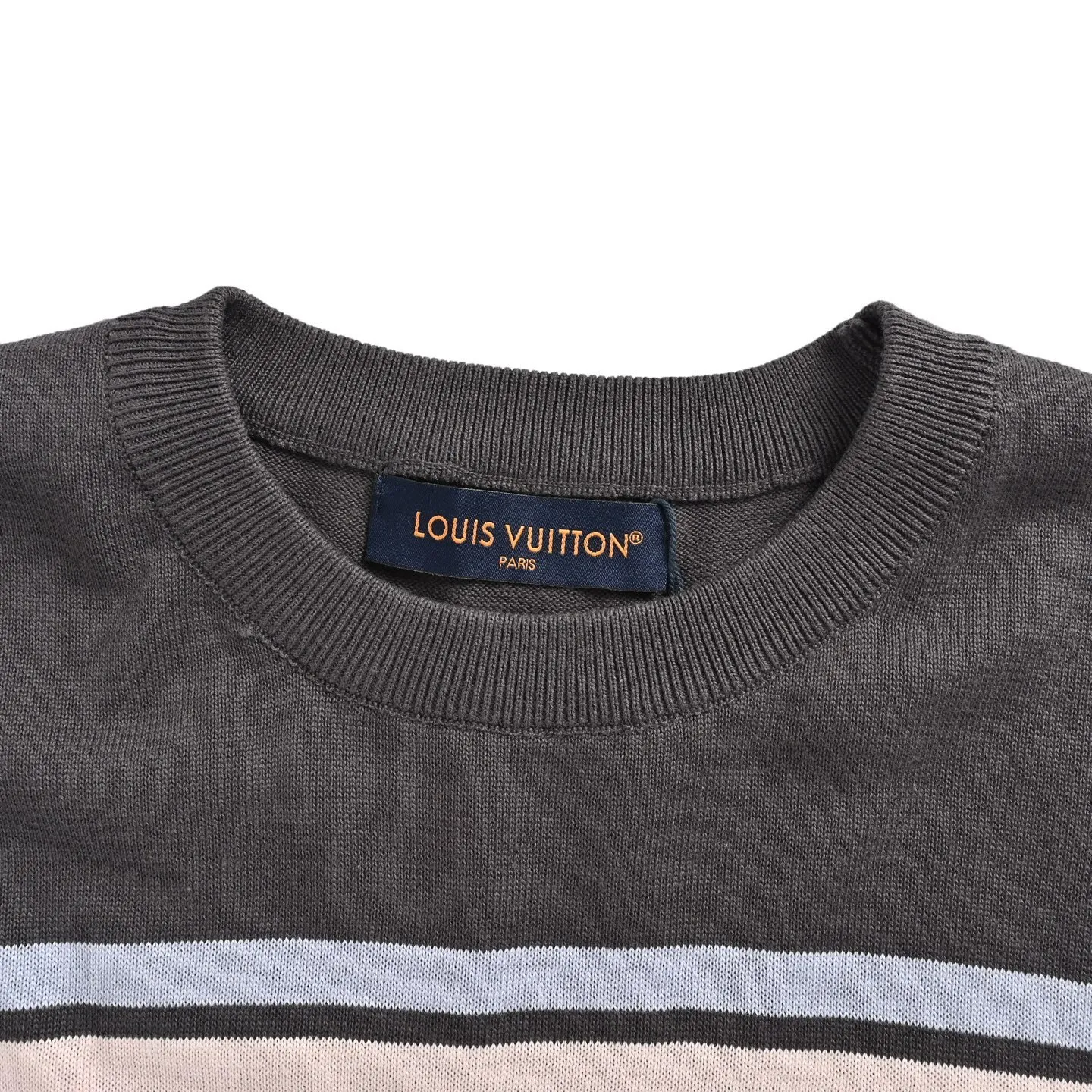 Louis Vuitton/Louis Vuitton 26ss contrasting color patchwork striped knitted short sleeves
